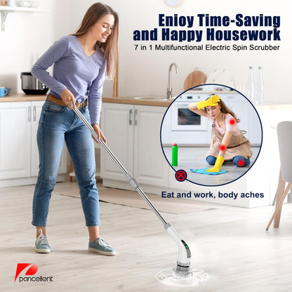 Electric Spin Scrubber with Extension Arm