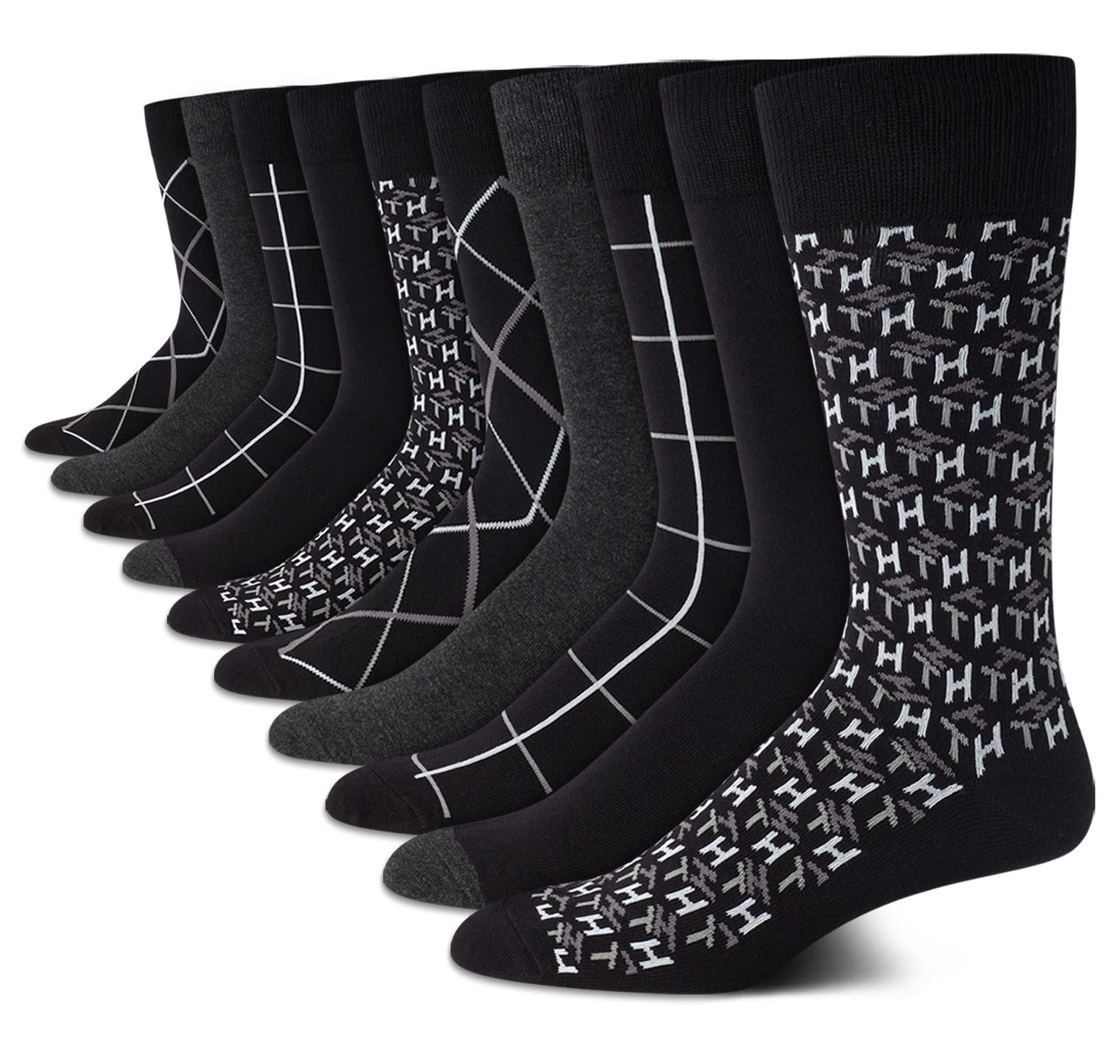 10 Pairs Tommy Hilfiger Men's Cotton Dress Socks