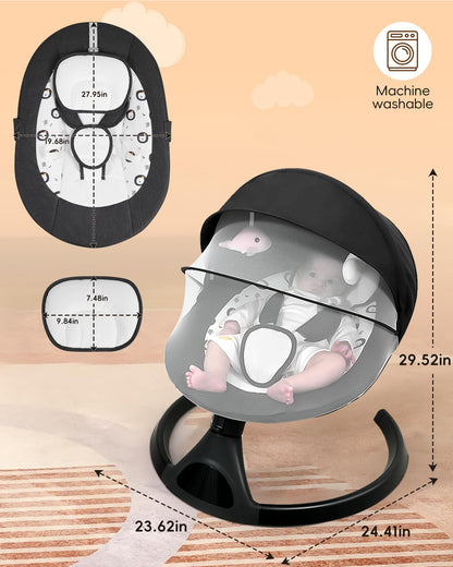 Electric Baby Swing with Bluetooth and Lullabies