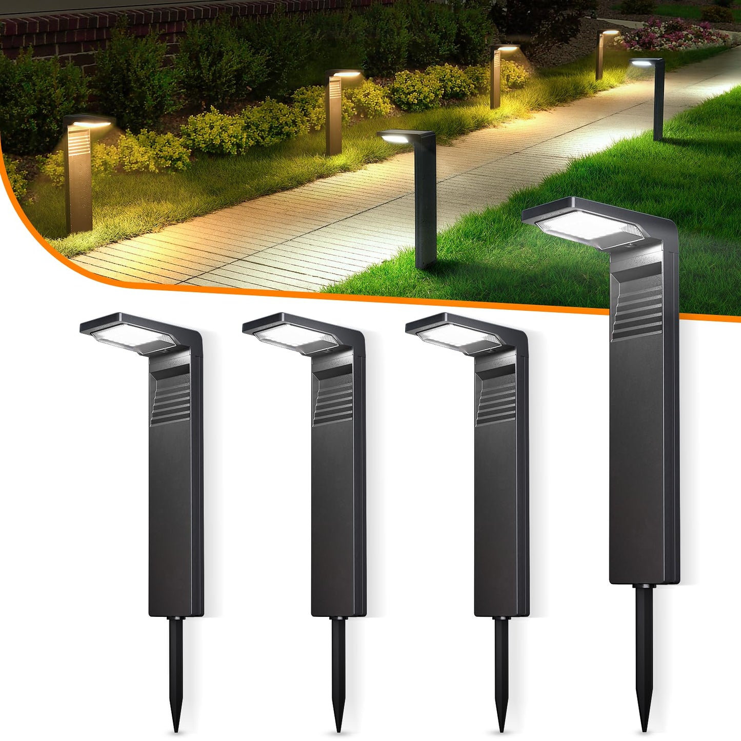 VOLISUN Solar Garden Lights - 4 Pack Bright