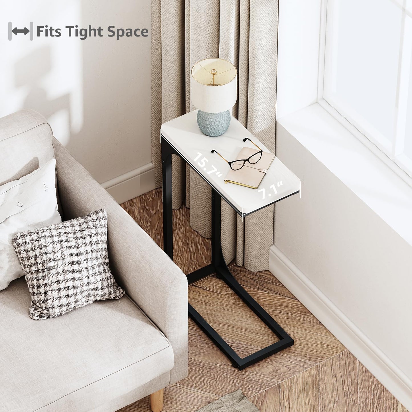 YOOHII Slim C Tables Set of 2 - Black & White