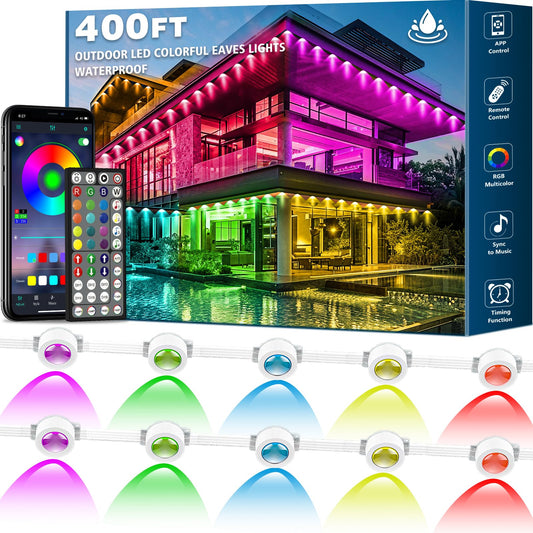 SINLEY 400FT RGB Outdoor Lights with App Control