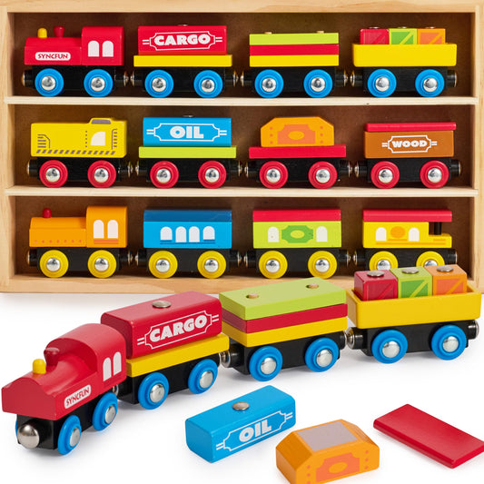 12PCS Montessori Magnetic Train Toy Set for Kids