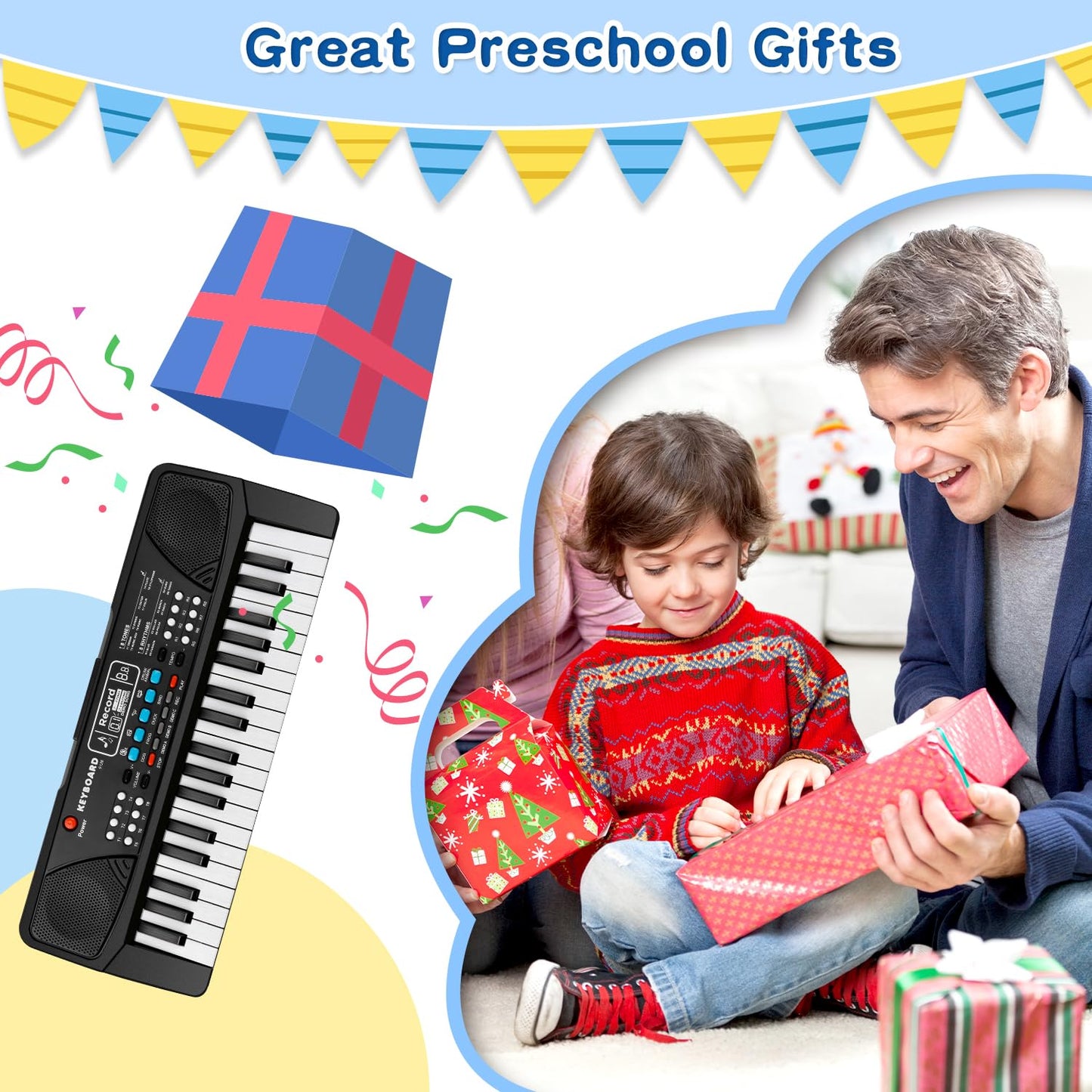 37 Key Piano for Kids Upgrade Piano Keyboard Music Toys for 3+ Year Old Piano Keyboard for Beginners Kids Musical Instruments Toys for 3 4 5 6 Year Old Boys Girls Gifts