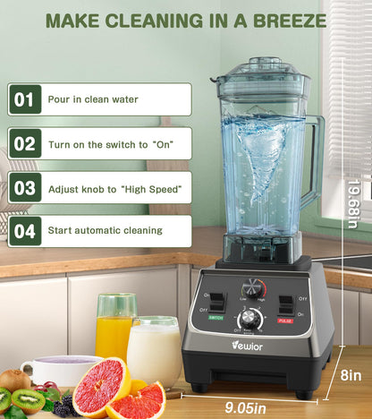 VEWIOR 2200W Professional Smoothie Blender with Cups