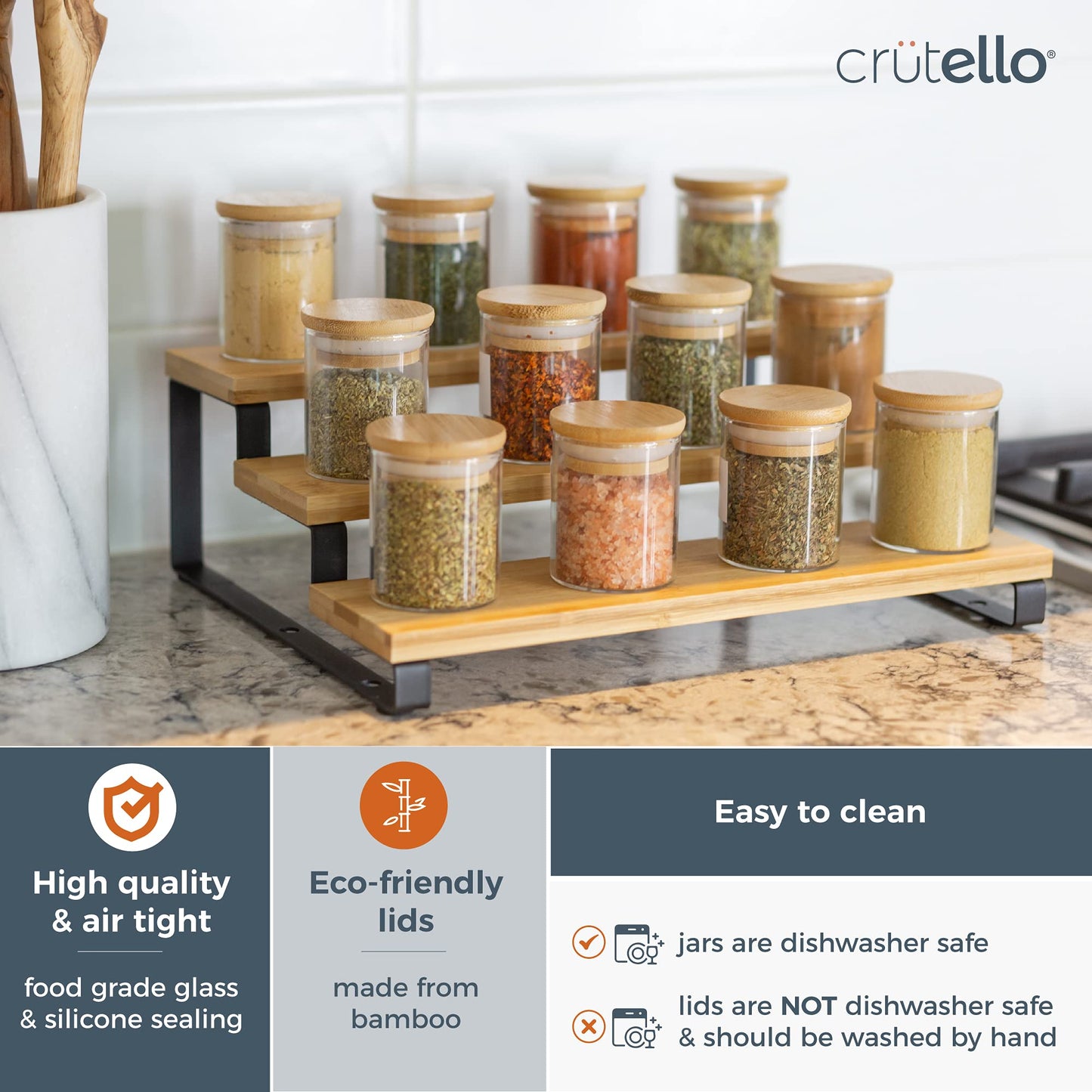20 Pack Mini Glass Spice Jars with Lids