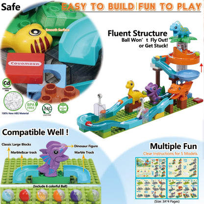 Dinosaur Marble Run Building Blocks for Kids