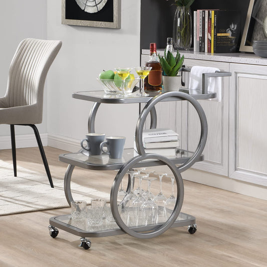 FERFALDER 3-Tier Mobile Bar Cart on Wheels