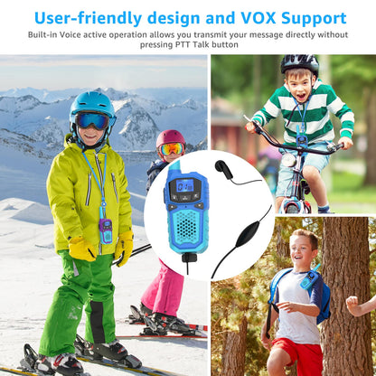 Kids Walkie Talkies,Rechargeable Walky Talky for Adults Children (4Packs, Blue Green Red Purple)