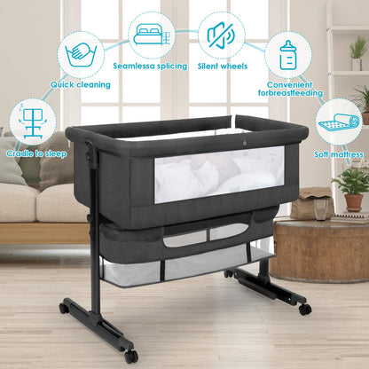 Portable Baby Bassinet Bedside Sleeper - Dark Gray