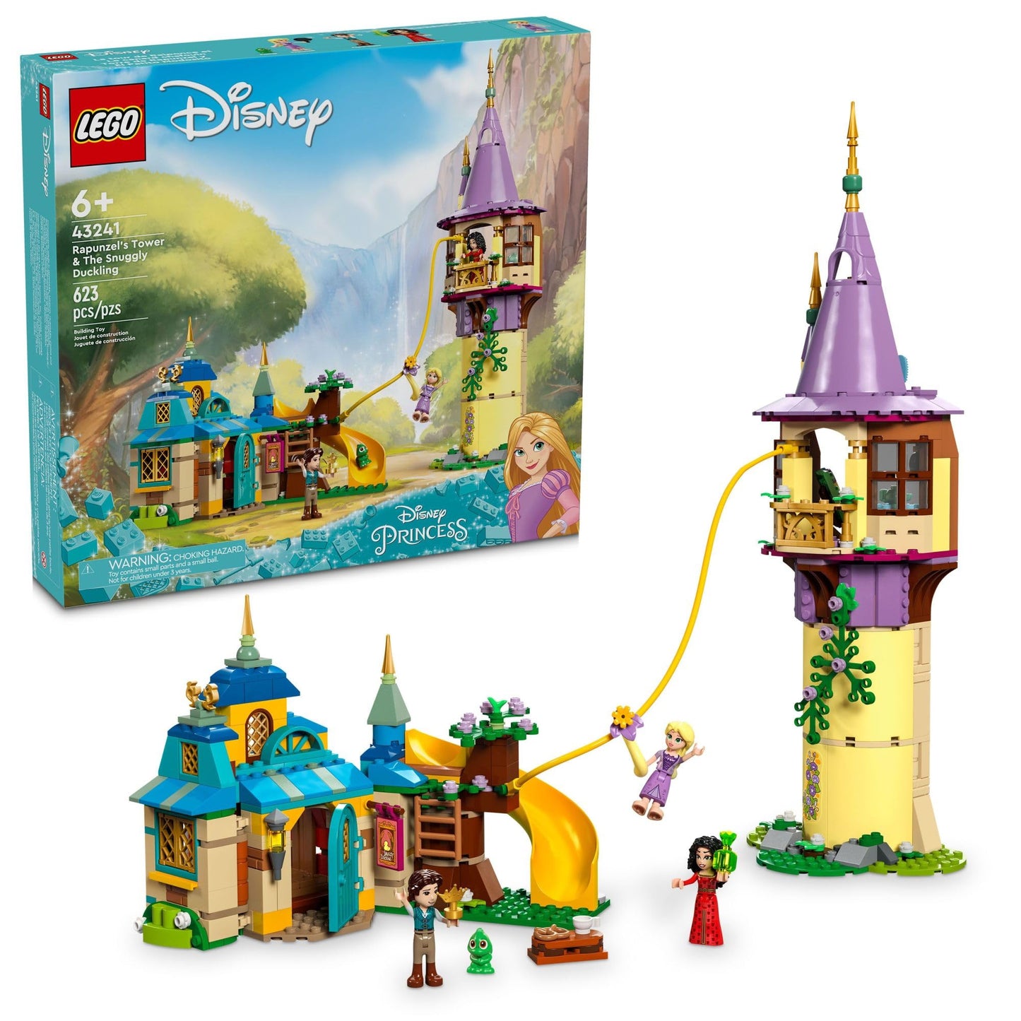 LEGO Disney Princess Rapunzel’s Tower & The Snuggly Duckling Tangled Building Toy with Flynn Rider and Mother Gothel Mini-Dolls, Disney Princess Toy, Fun Gift for Girls and Boys Ages 6 Plus, 43241