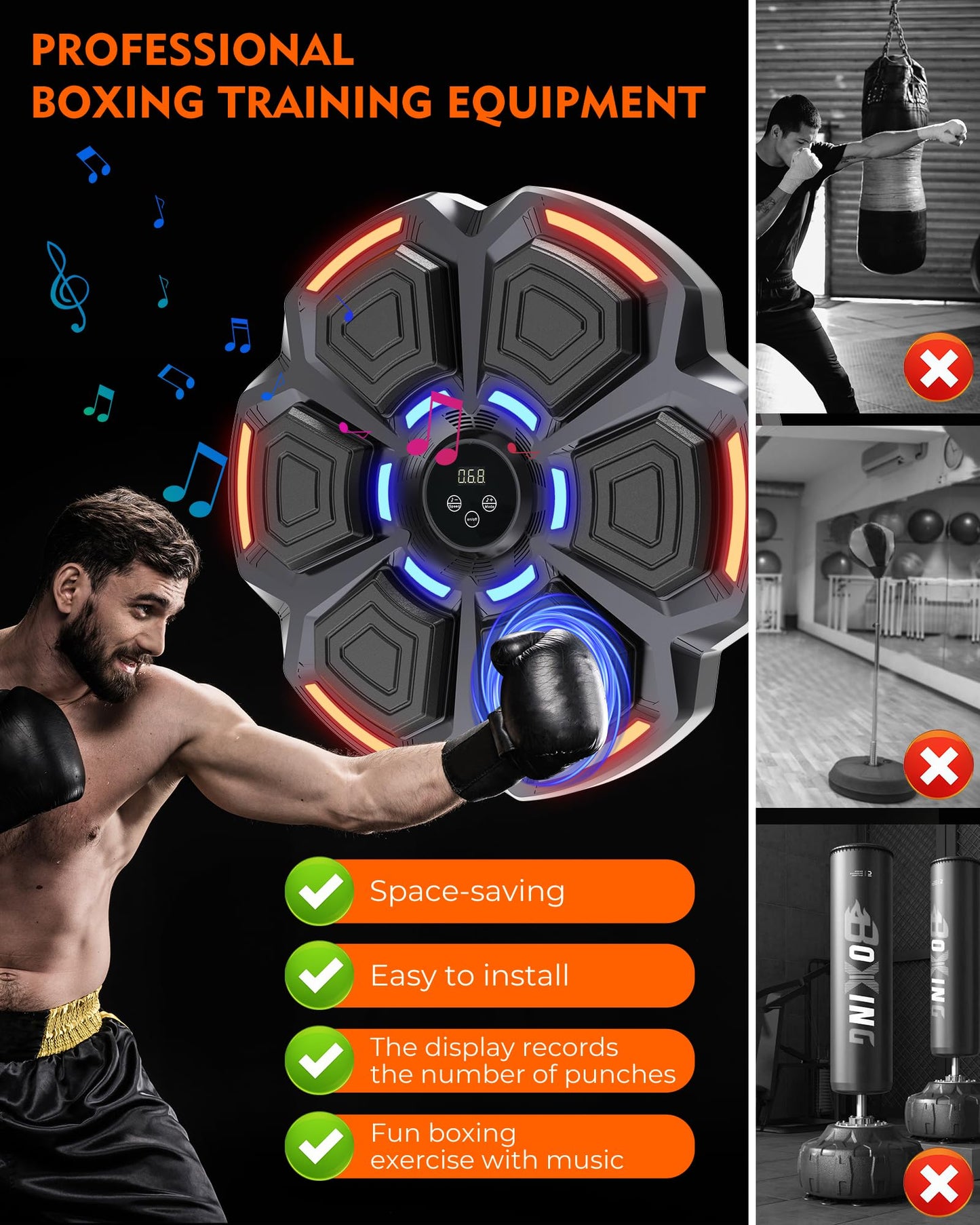 Bluetooth Music Punching Machine with Gloves