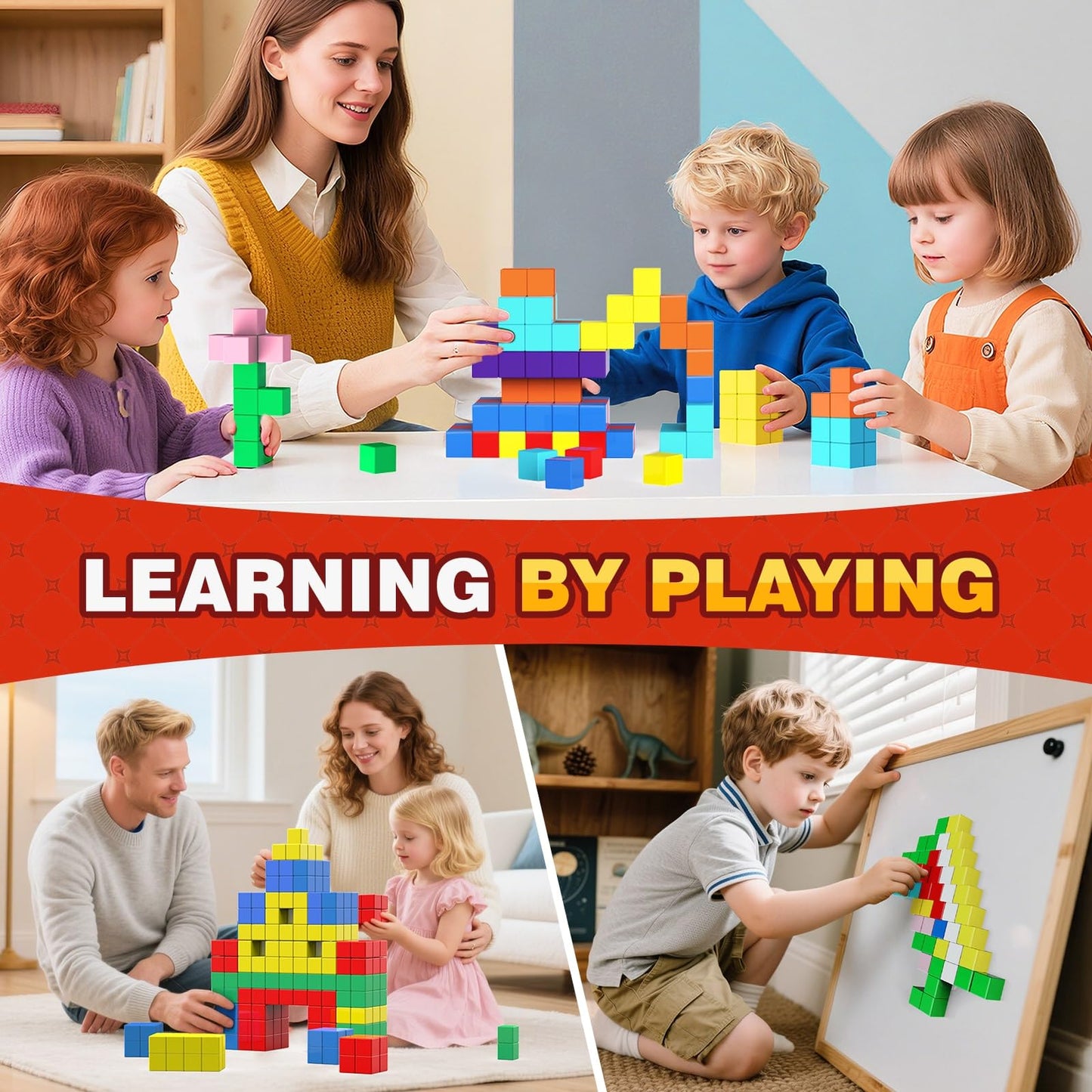 Magnetic Blocks for Kids Ages 4-8 - 45pcs Magnet Cubes Toys Kids Ages 3-5 - 3 4 5 6 7 8 9 10 Year Old Boy Girl Birthday Gifts Stem Toys Sensory Toy for Kid with Autism Toddler Creative Learning Gifts