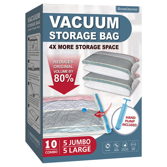 10 Pack Vacuum Storage Bags for Clothes & Bedding