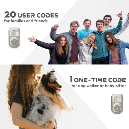 MASOANT Keyless Entry Smart Door Lock Electronic Keypad Deadbolt Lock with Keypads and Key Front Door Lock Set Auto Lock Anti-Peeping Password Weatherproofing Brushed Nickel