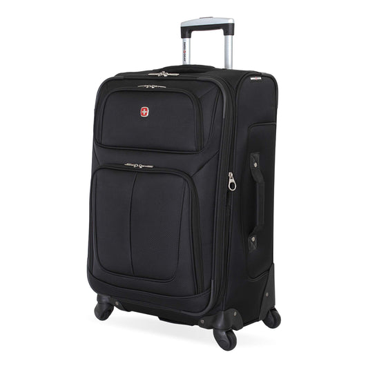 SwissGear Expandable 25-Inch Checked Luggage - Black