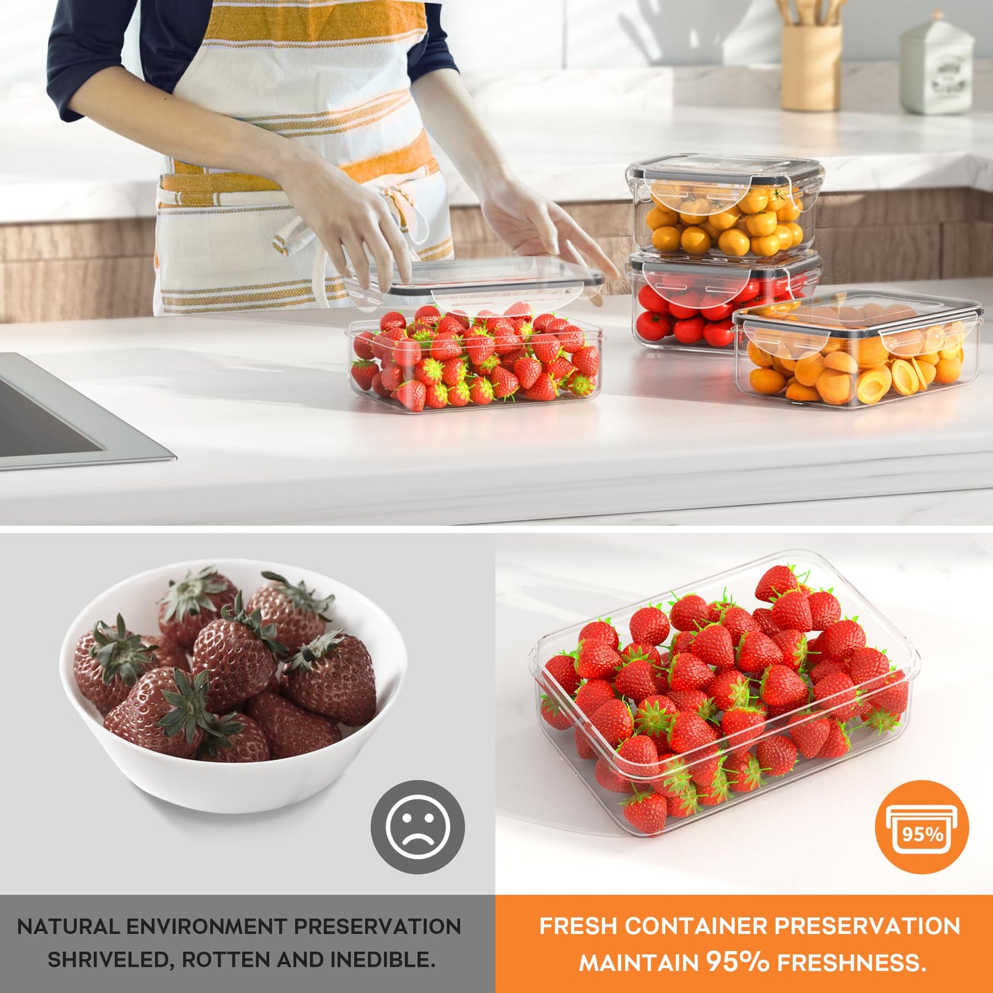 40 PCS Airtight Food Storage Containers Set