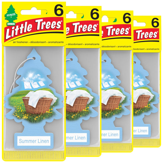 LITTLE TREES Summer Linen Car Air Fresheners - 24 Pack