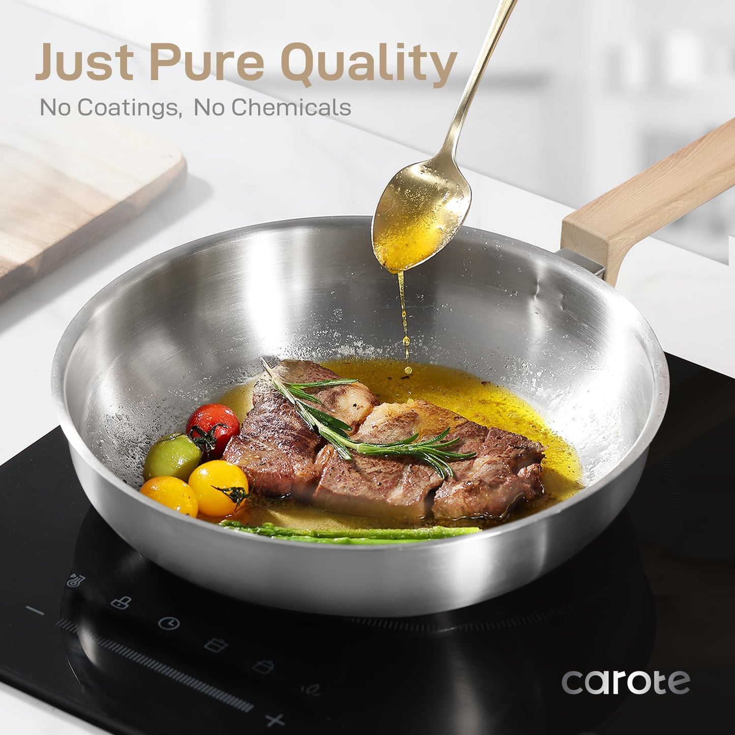 10-Piece CAROTE Stainless Steel Cookware Set