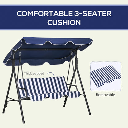 Outsunny 3-Seat Patio Swing Chair with Canopy