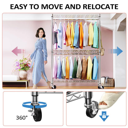 Heavy Duty Garment Rack with Wheels