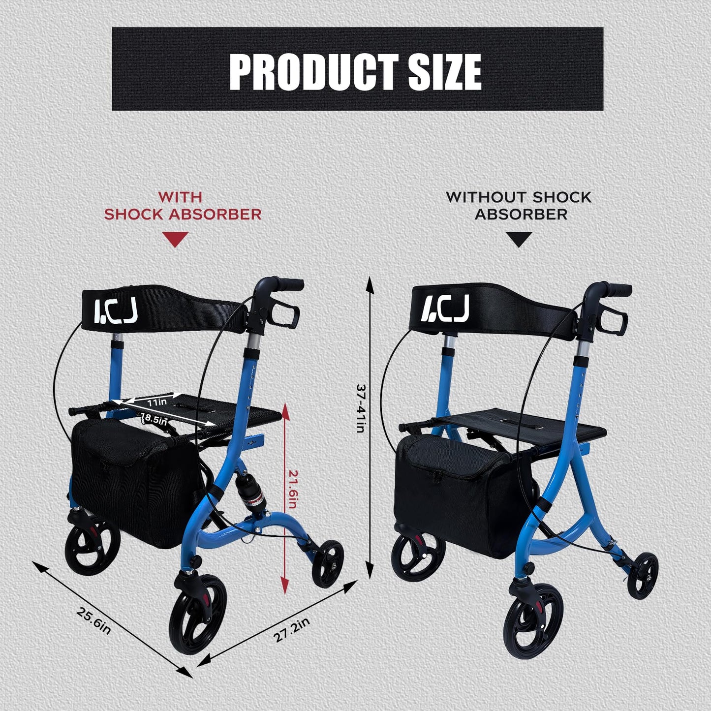Foldable Walker with Seat for Seniors