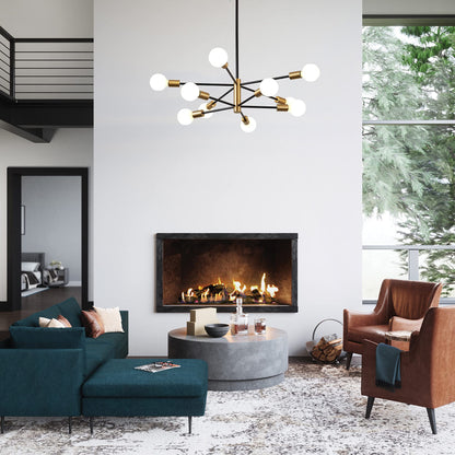 KAISITE 10-Light Modern Sputnik Chandelier