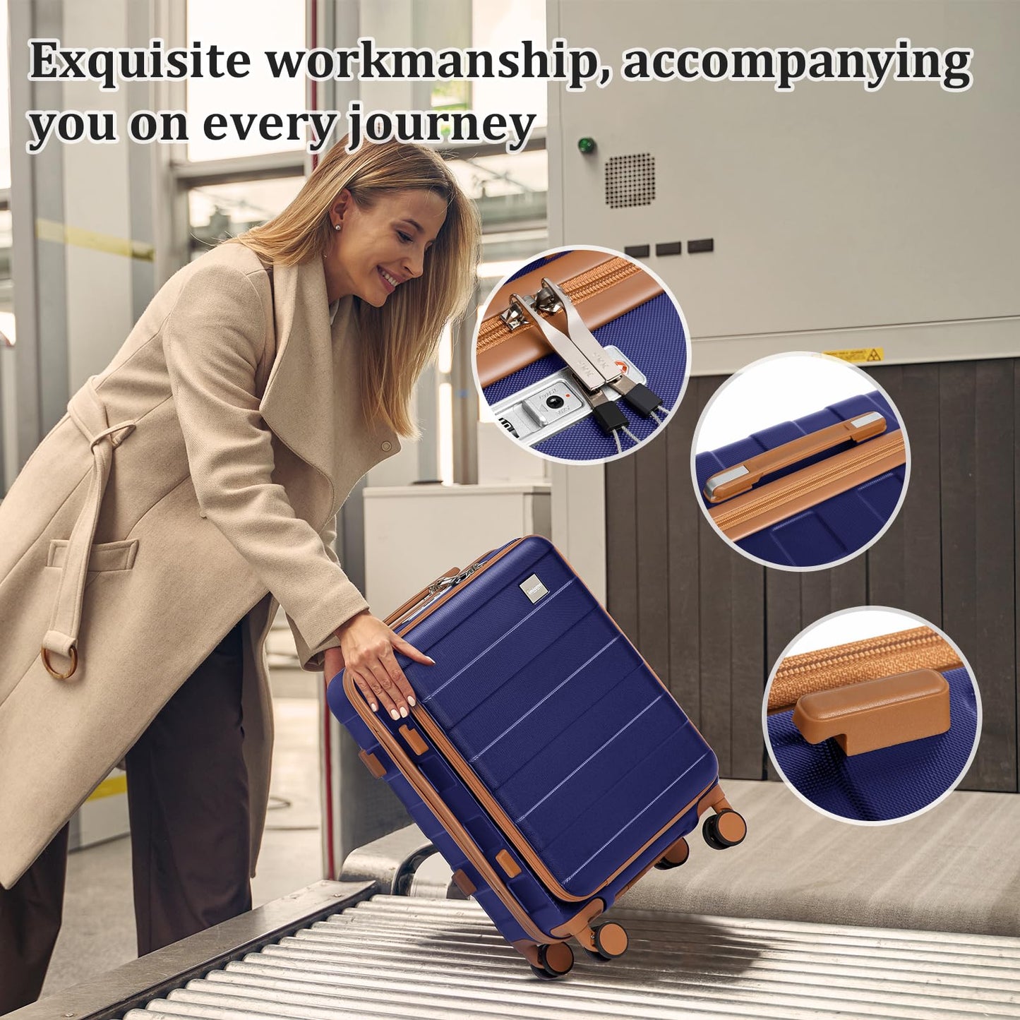 imiomo 20 Inch Hard Shell Carry On Luggage
