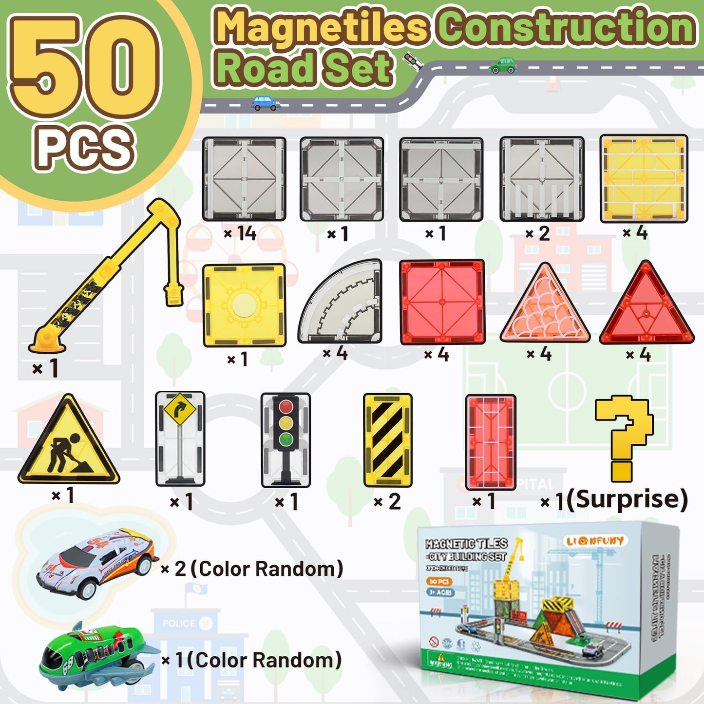 Magnetic Tiles Construction Set for Kids 3-12