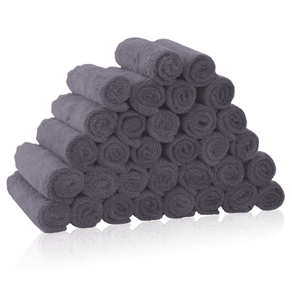 32 Pack Baby Washcloths - Luxury Coral Fleece - Extra Absorbent and Soft Wash Clothes for Newborns, Infants and Toddlers - Suitable for Sensitive Skin and New Born - Baby Shower - Grey, 10x10 Inch