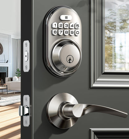 Keyless Entry Door Lock with Lever Handles