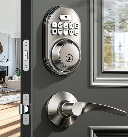 Keyless Entry Door Lock with Lever Handles