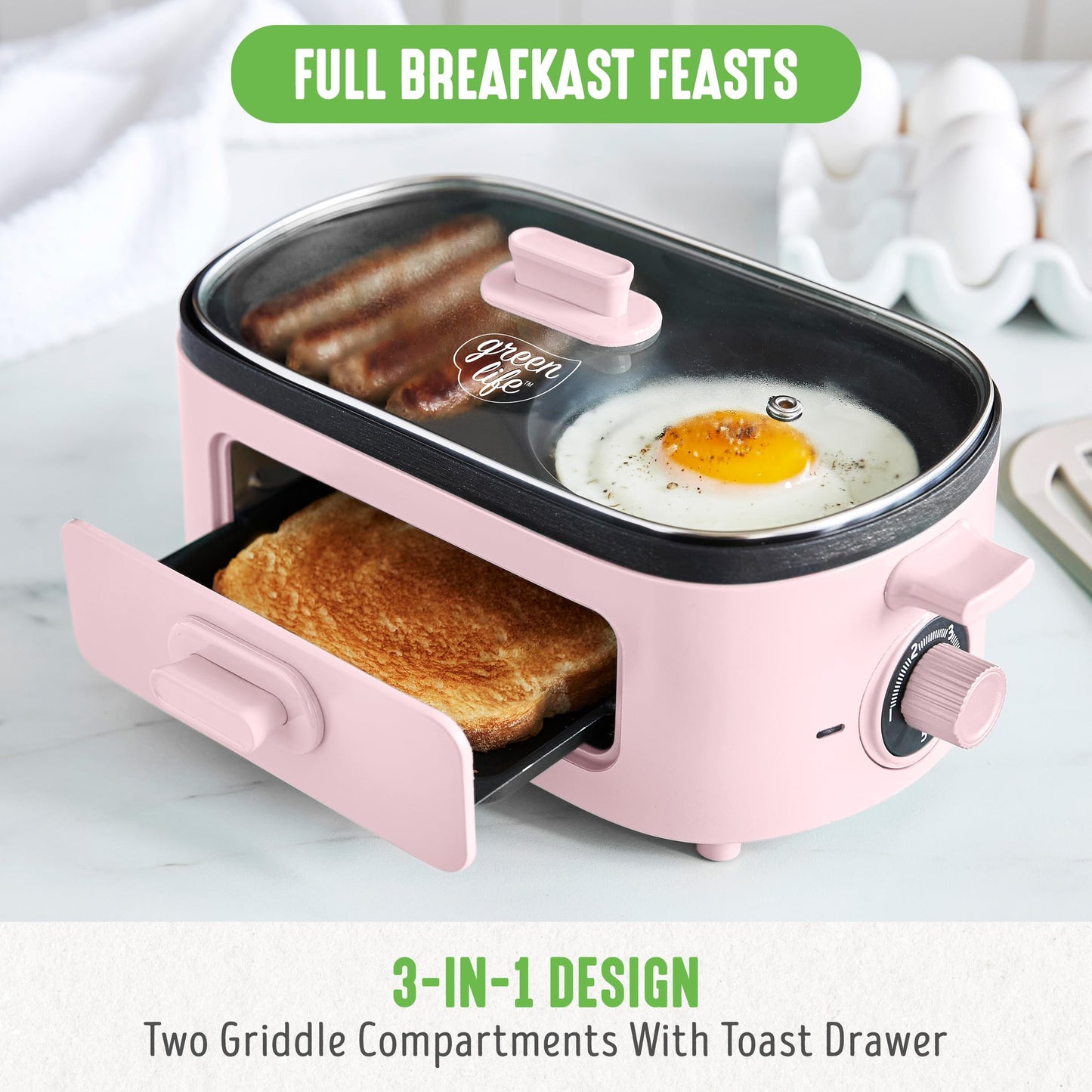 3-in-1 Breakfast Station with Toast Drawer