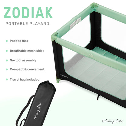 Dream On Me Zodiak Portable Baby Playard in Mint