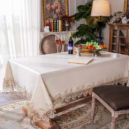 Lace Tablecloth Waterproof Rectangle for Weddings