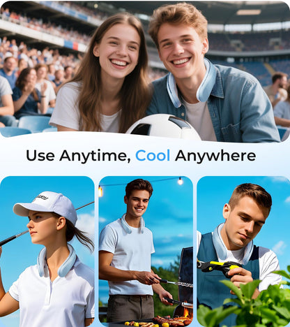 Rechargeable Neck Fan by RANVOO, Hands-Free Cooling