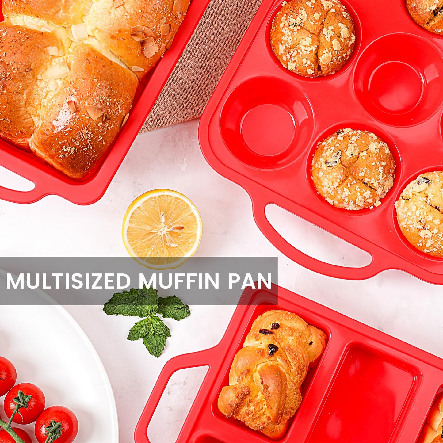 Vinino Silicone Muffin Pan, 12-Cup BPA Free