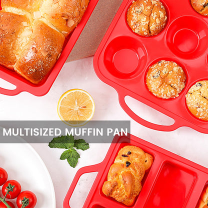 Vinino Silicone Muffin Pan, 12-Cup BPA Free