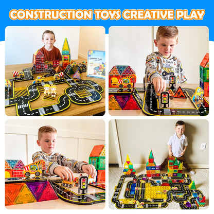 102 PCS Magnetic Building Tiles for Kids