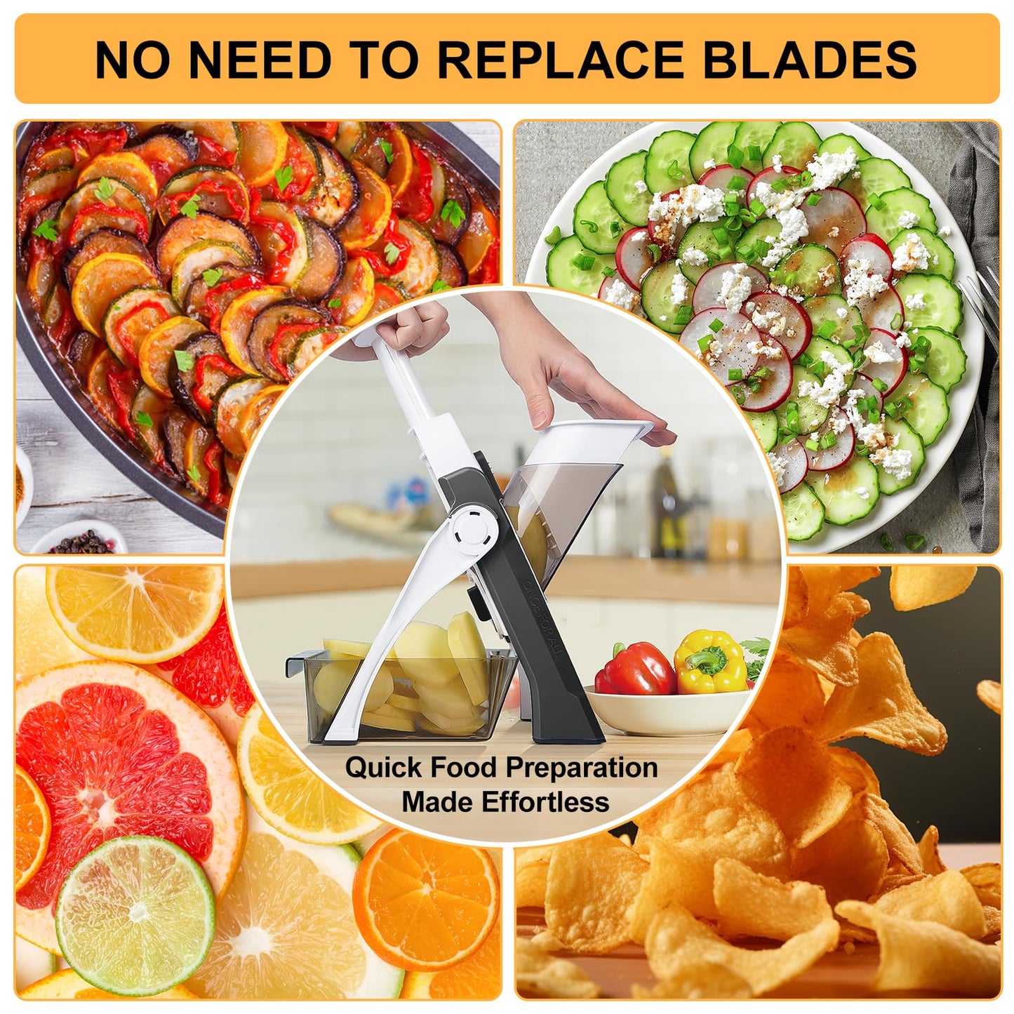 Adjustable Mandoline Slicer and Veggie Chopper