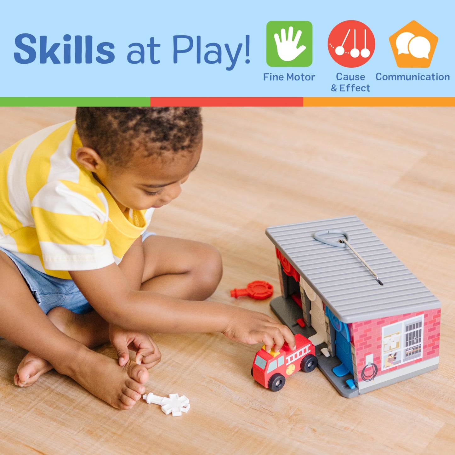 Melissa & Doug Wooden Rescue Vehicles Garage Set