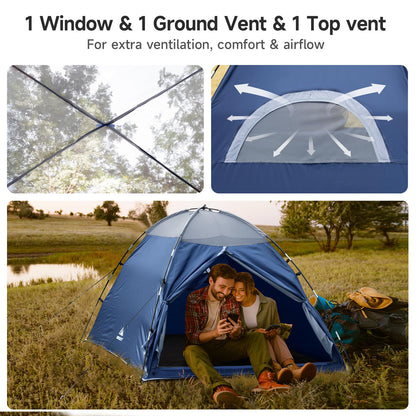 Forceatt 2 Person Backpacking Tent, Easy Setup Dome Tent, Lightweight Portable Camping Tent for Camping, Festivals, Backyard, Sleepovers and Beach