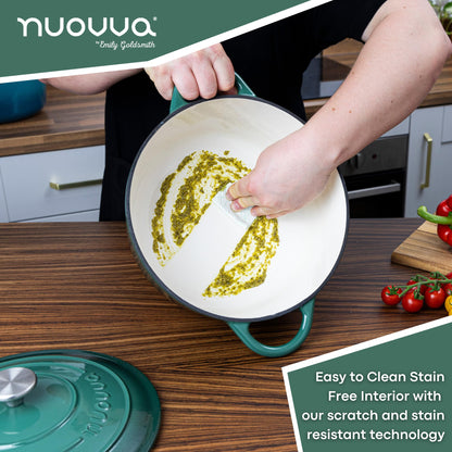 6.4-Quart Cast Iron Dutch Oven – Dark Green