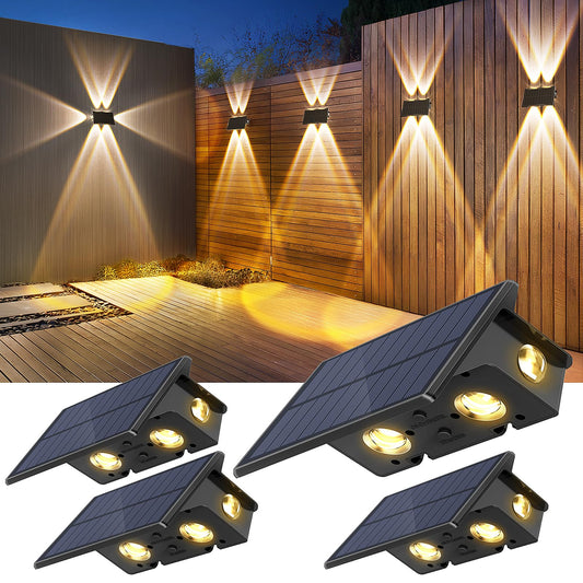4 Pack Solar Fence Lights for Outdoor Use