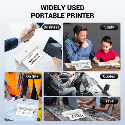 Phomemo Portable Printers Wireless for Travel, M833 Bluetooth Thermal Printer Compatible with Phone & Laptop,Support 8.5'' x 11'' US Letter & A4, 300Dpi Inkless Mobile Printer for Office, Home, School