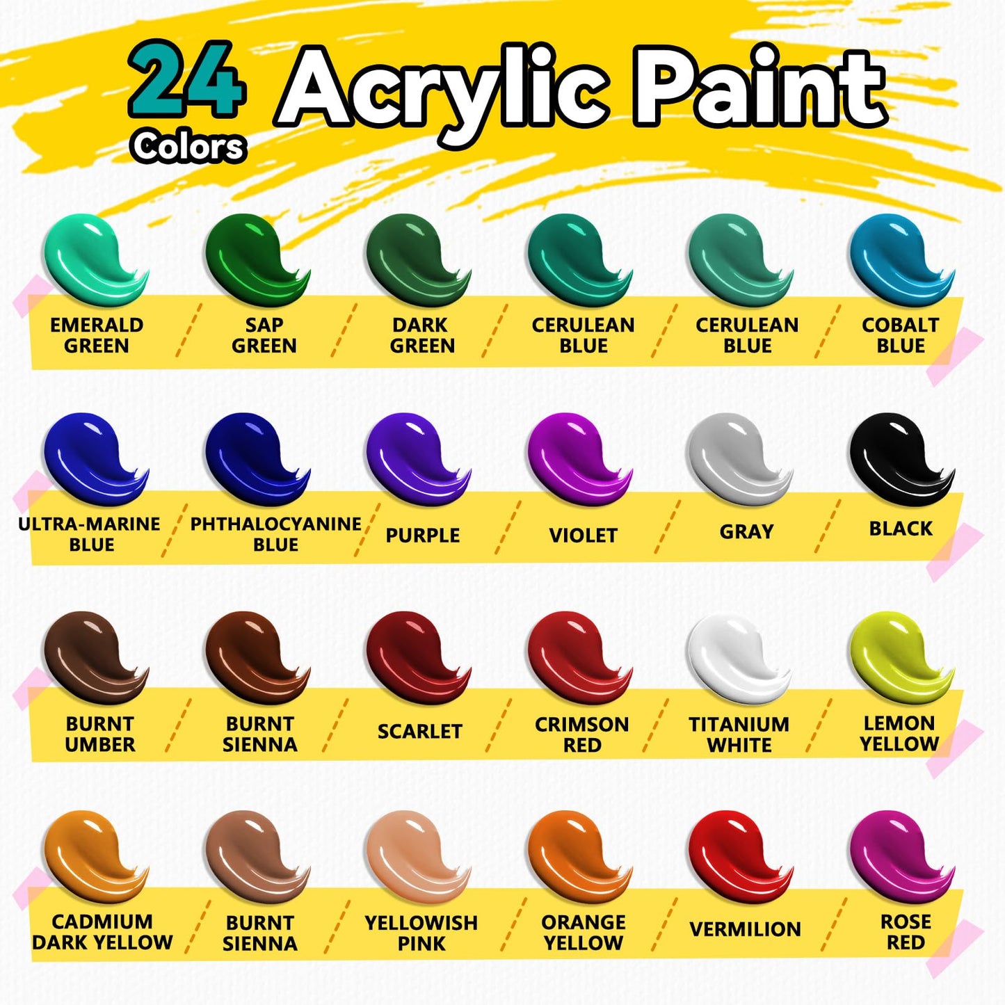 33 PCS Acrylic Paint Set for Beginners & Artists
