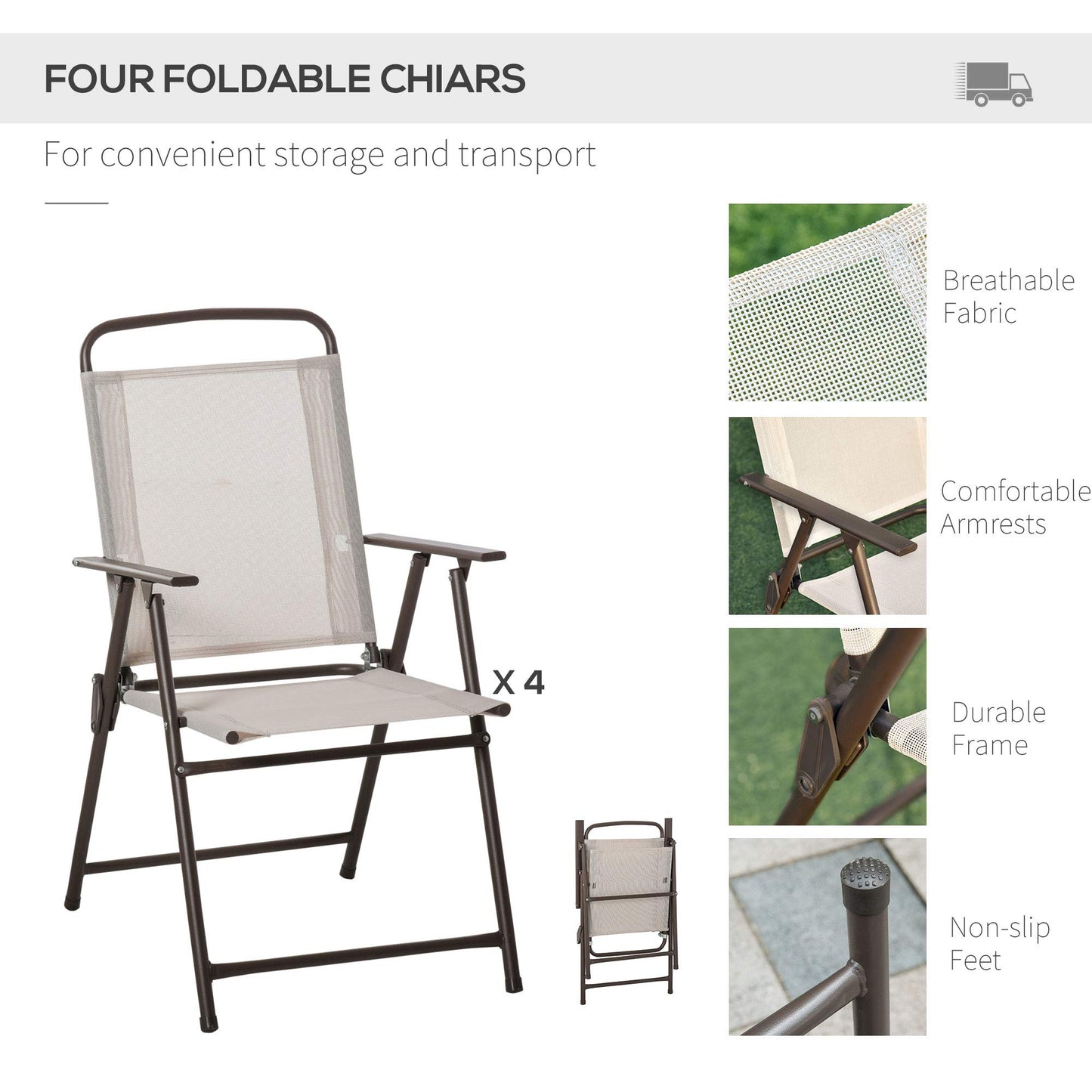 Outsunny 6-Piece Outdoor Dining Set with Umbrella