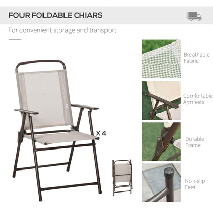 Outsunny 6-Piece Outdoor Dining Set with Umbrella