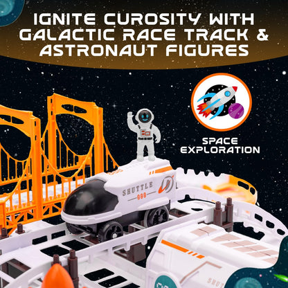 Space Toys Race Track Set for Kids Adventure - Intricate Car Track, Special Space Gifts, Astronaut Train Track, and Outer Space Toys - Ideal Space Themed Gifts Race Car Track