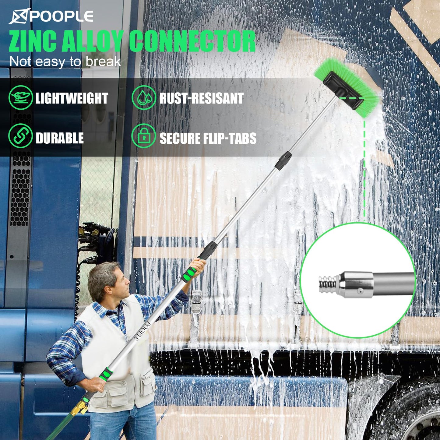 11' Car Wash Brush with Flow-Thru Bristles